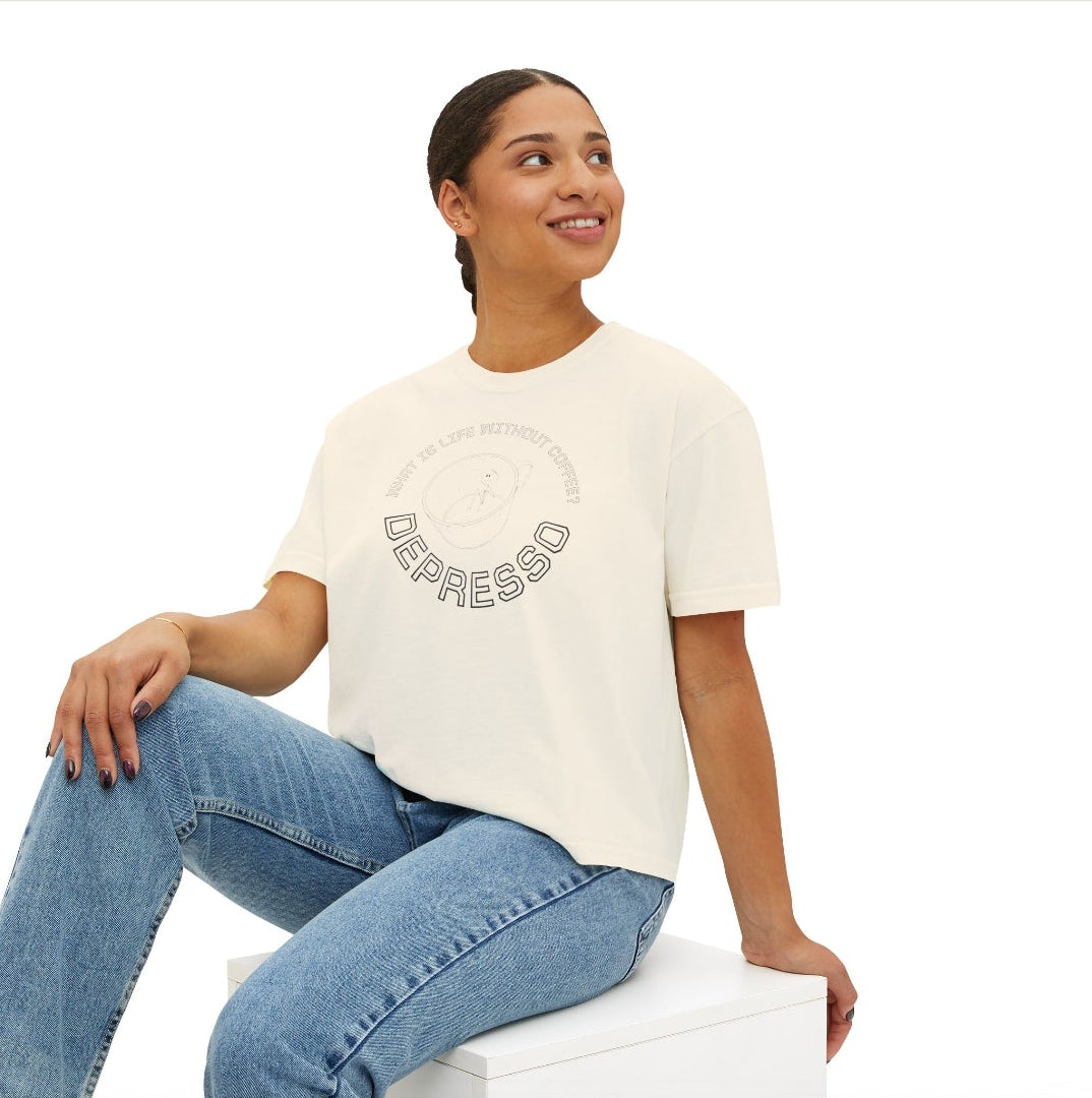 Depresso Coffee Graphic Tee - Woman's Boxy